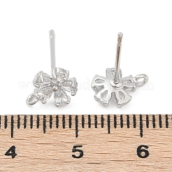 Micropave de latón claro fornituras de aretes de circonio cúbico cúbica&nbsp;KK-Z099-02P-01