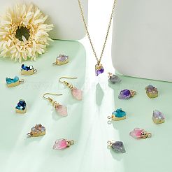 16 ciondolo in resina druzy bicolore&nbsp;RESI-FH0001-36