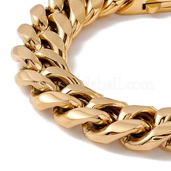 Ionenplattierung (IP) 304 Edelstahl Panzerketten Armband für Männer Frauen&nbsp;BJEW-E107-04G-01