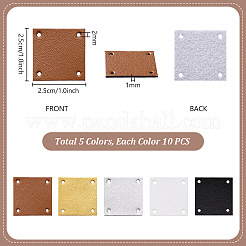 50 Stück 5 Farben PU-Lederetiketten&nbsp;DIY-PH0030-33B