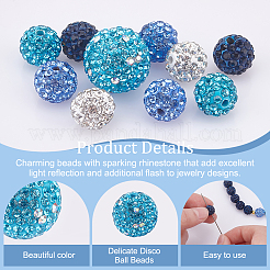 100 pièce de perles de strass pavées en argile polymère de 5 couleurs&nbsp;RB-OC0001-10A