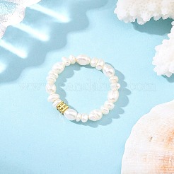 Bagues extensibles en perles de culture d'eau douce naturelles pour femmes&nbsp;RJEW-JR01094