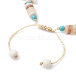 Geflochtene Perlenarmbänder aus synthetischem Türkis und natürlichen Süßwassermuschelperlen für Damen&nbsp;BJEW-JB12024-01