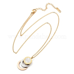 Collane con ciondolo ad anello con numero romano 3 in acciaio inossidabile 304&nbsp;NJEW-V001-06P-01