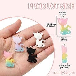 20 pièces 4 couleurs pendentifs en résine&nbsp;RESI-YW0004-14