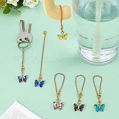 6 Stück Messing-Cup-Charms mit Mikropflaster und klaren Zirkonia&nbsp;HJEW-PH02259