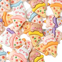 30 Stück 5 Stile undurchsichtige Pizza-Cabochons aus Kunstharzimitat&nbsp;RESI-CJ0003-67