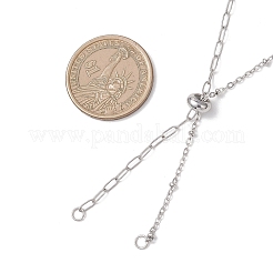 Herstellung einer Satellitenkette aus Edelstahl 304 mit Büroklammer-Schieber&nbsp;AJEW-JB01495-01
