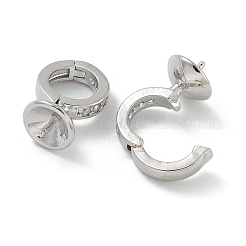 Laiton micro pavé zircon cubique tasse perle cheville bails broches pendentifs&nbsp;ZIRC-F141-10P