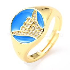 Bagues réglables en laiton plaqué 18k or véritable&nbsp;RJEW-L071-25G