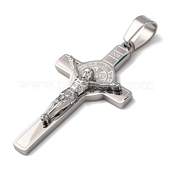 Pendentifs en acier inoxydable 304 avec croix de Jésus&nbsp;X-STAS-F323-12P