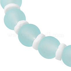 2 bracelet extensible en perles rondes en verre transparent et perles de coquillage blanc naturel pour hommes et femmes&nbsp;BJEW-JB11846