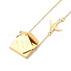Collane con medaglione a busta in acciaio inossidabile 304&nbsp;NJEW-H024-04G-02