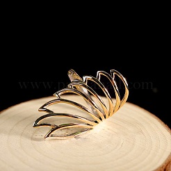 Anillo de dedo minimalista de latón con plumas huecas para mujer&nbsp;UI5232-1
