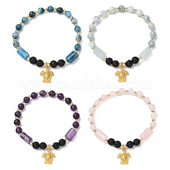 4 Stück Charm-Armbänder aus natürlichem Apatit&nbsp;BJEW-JB12042