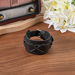 Pulseras de cordón de cuero sintético para hombre&nbsp;BJEW-CL0001-55A