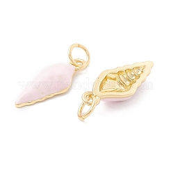 Pendentifs en laiton émaillé de placage de crémaillère&nbsp;KK-B053-42G