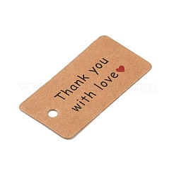 100 Stück Geschenkanhänger aus Kraftpapier mit dem Aufdruck „Danke mit Liebe“&nbsp;CDIS-H007-12A