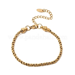 Bracelets en chaîne corde en acier inoxydable 304 pour femmes&nbsp;BJEW-A158-02C-G
