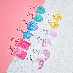 Moules en silicone bricolage pendentif coeur / lune / feuille&nbsp;DIY-A039-05