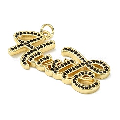 Pendentifs avec zircon cubiques à micro-pavés en laiton&nbsp;KK-H270-07H-01