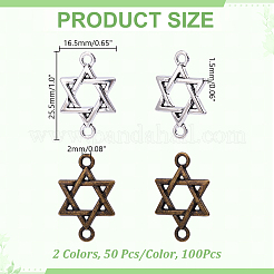 100 pz 2 colori ciondoli in lega stile tibetano&nbsp;TIBE-HY0001-18