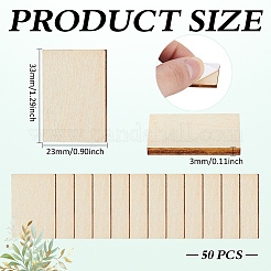 50 Stück selbstklebendes Mini-Holzbuch (leer)&nbsp;DIY-PH0036-06