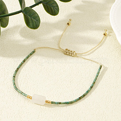 Braccialetti di perline intrecciate di giada bianca naturale&nbsp;SR7780