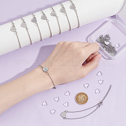 DIY Blanko Herz 304 Edelstahl Gliederarmband Bausatz&nbsp;BJEW-UN00005