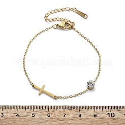 201 bracelets à chaîne en acier inoxydable&nbsp;BJEW-H205-01E-G