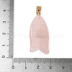 Pendenti intagliati in quarzo rosa naturale e turchese sintetico&nbsp;G-Z084-01G-02