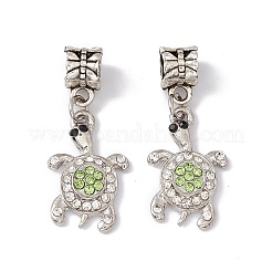 Charms pendenti europei con strass in lega di tartaruga&nbsp;ALRI-E002-01AS-01
