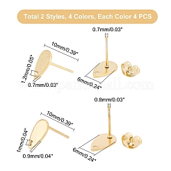 32 pieza de 8 estilos de accesorios para pendientes de acero inoxidable 304&nbsp;STAS-DC0001-42