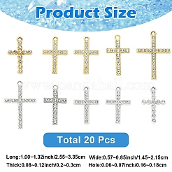 20 stücke 10 stile legierung strass anhänger&nbsp;ALRI-YW0001-38