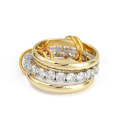 Anillos de dedo latón micropavé circonio cúbico&nbsp;RJEW-D325-01PG-03