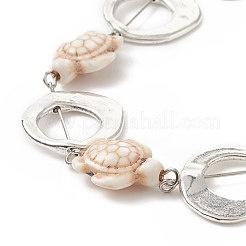 Synthetische türkisfarbene (gefärbte) Schildkröten-Gliederarmbänder&nbsp;BJEW-JB09195-02