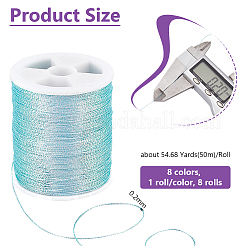 8 rouleau de fil à coudre en polyester 8 couleurs&nbsp;OCOR-WH0087-02