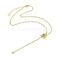 Messing-Rundquasten-Büroklammerketten-Lariat-Halsketten für Damen&nbsp;NJEW-JN06010