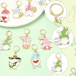 8 Stück Ostermotiv-Anhänger aus Legierung und Emaille&nbsp;HJEW-FS00101-02