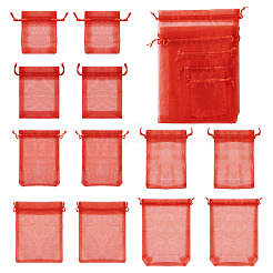 60 Stück 6 Stile rechteckige Organzabeutel Schmuckaufbewahrungsbeutel Hochzeitsgeschenk Party Mesh Kordelzug Geschenk&nbsp;OP-TA0001-07