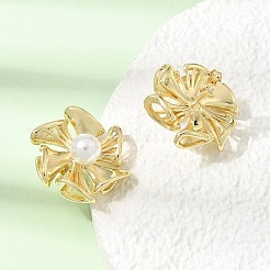 Boucles d'oreilles en laiton pour femmes&nbsp;EJEW-F422-01A-G
