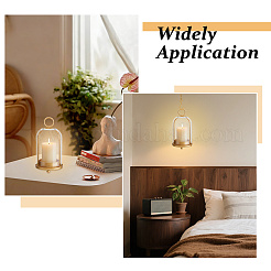 Portacandele in ferro con paralume in vetro&nbsp;AJEW-WH0609-968