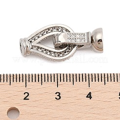 Messing Micro Pave klare Zirkonia Falte über Verschlüsse&nbsp;KK-C075-01P