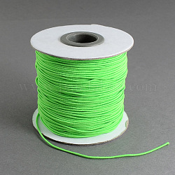 Round Elastic Cord, with Nylon Outside and Rubber Inside, Lime, 1mm, about 109.36 yards(100m)/roll