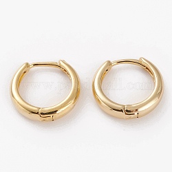 Латунные английском замке Серьги-кольца, долговечный, кольцо, золотые, 16x15x4 мм, штифты : 1 мм