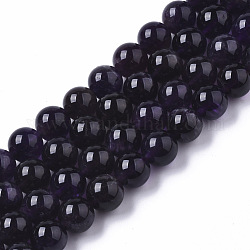 Natural Amethyst Beads Strands, Round, Grade A, 10mm, Hole: 1mm, about 40pcs/strand, 15.35 inch(39cm)