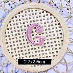 Computerized Embroidery Cloth Self Adhesive Patches, Stick on Patch, Costume Accessories, Letter, Pink, G:27x25mm