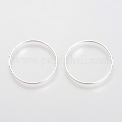 Brass Linking Rings, Lead Free & Nickel Free, Ring, Silver Color Plated, 35x1mm, about 500pcs/bag