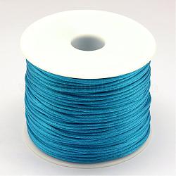 Hilo de nylon, Cordón de satén de cola de rata, azul dodger, 1.5mm, alrededor de 49.21 yarda (45 m) / rollo