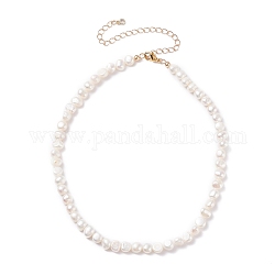 Collana di perle di perle naturali vintage per donna, bianco, 19.29 pollice (49 cm)